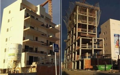 Estado obras en Residenciales Migjorn y Tramuntana, en la playa de Oliva (Valencia)