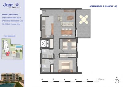 Residencial Sureste Denia vivienda tipo A 2 dormitorios
